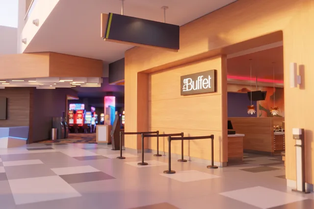 Buffet entrance in the Cascades Casino Delta atrium